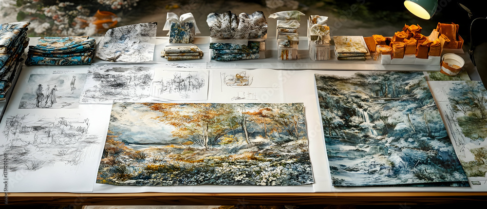 Studio artwork landscape paintings, sketches Studio artwork landscape paintings, sketches