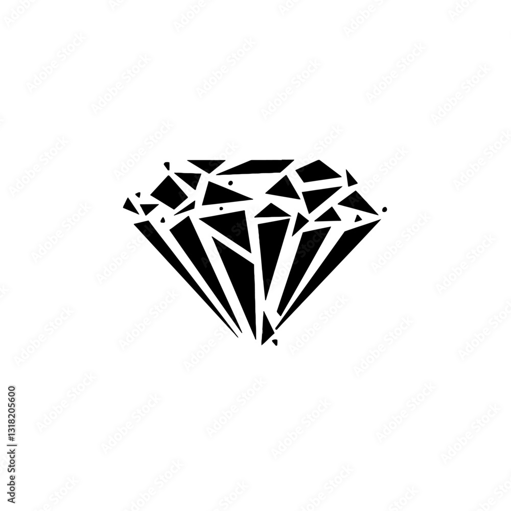 Stylized Geometric Diamond in Black and White Signifying Elegance and Class Stylized Geometric Diamond in Black and White Signifying Elegance and Class
