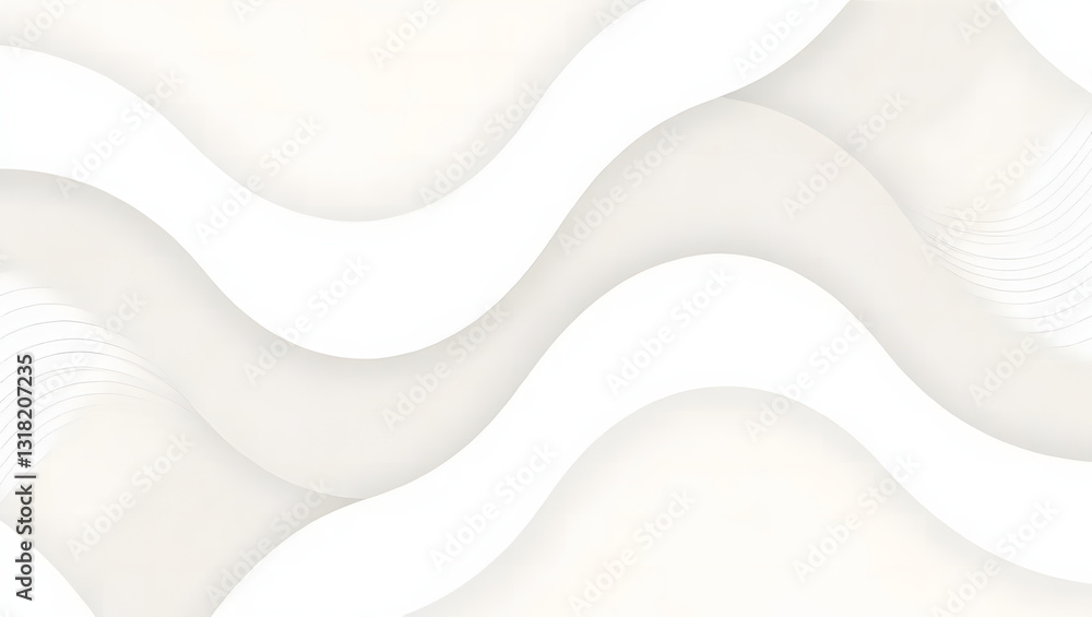 Obraz premium background, Minimalistic abstract wave pattern in soft white tones with subtle gradients , copy space