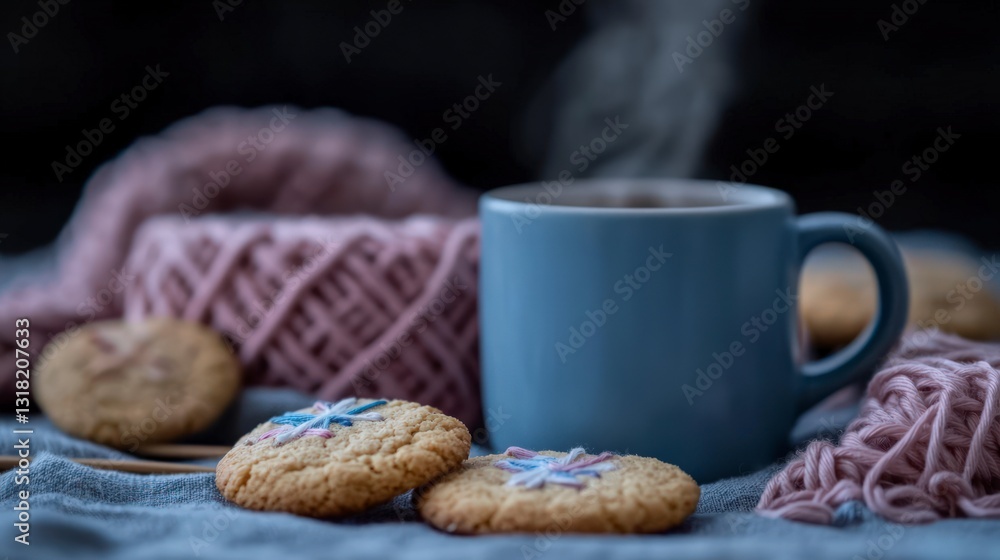 Cozy Knitting Night Tea Cookies and Yarn Cozy Knitting Night Tea Cookies and Yarn