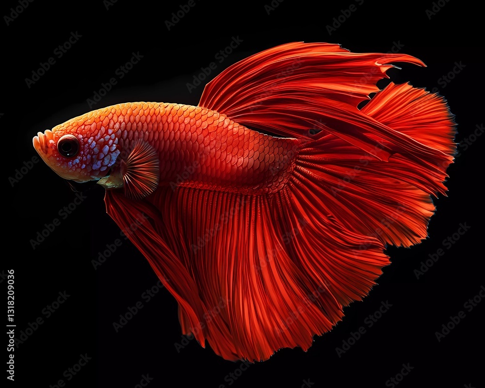 red betta fish with black background red betta fish with black background