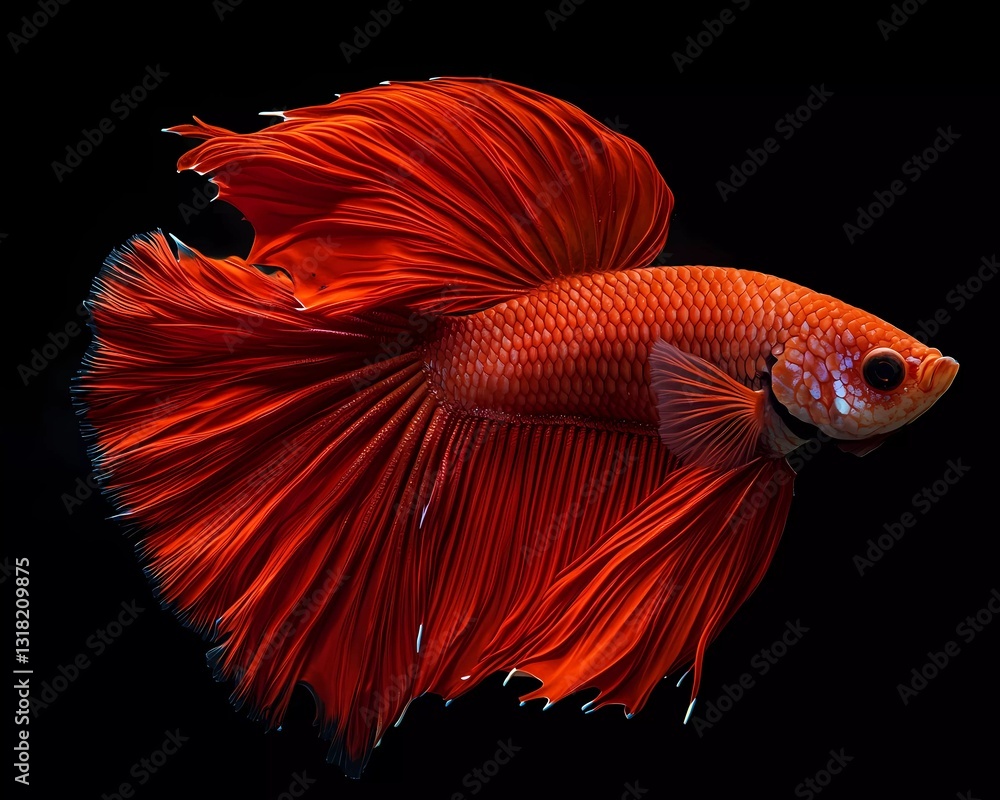 red betta fish with black background red betta fish with black background