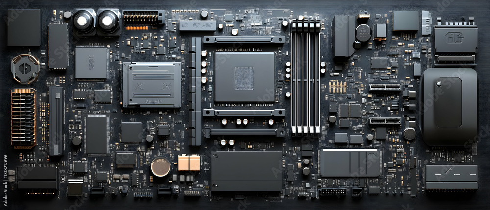 Computer motherboard, technology background Computer motherboard, technology background