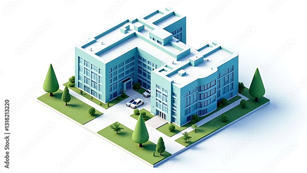isometric 3d hospital icon vector medical center isometric 3d hospital icon vector medical center