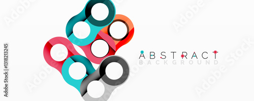 Abstract composition with intertwined circular and tubular forms creating fluid structure with gradients, depth, and sharp contrasts