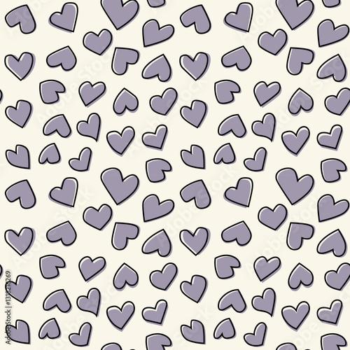 Hearts Pattern Textile Seamless Print 