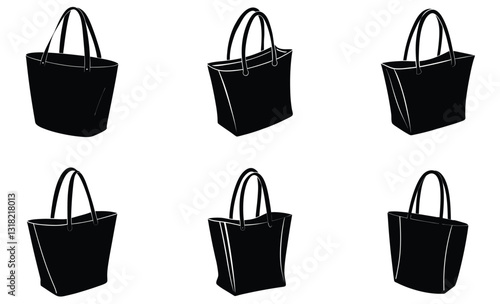 Tote Bag silhouette vector