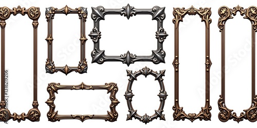 viking medieval game ui frames antique borders