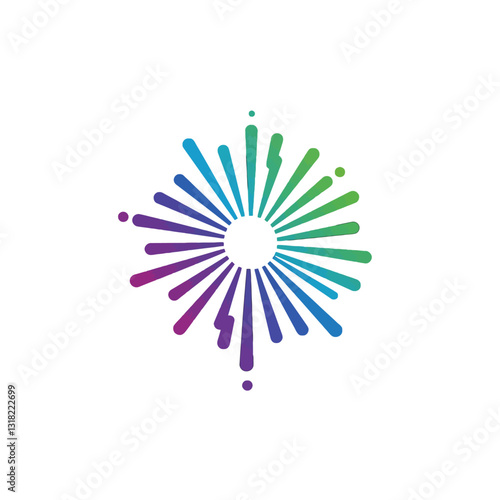 Colorful Burst Logo Featuring Stylized Centered Rays and Gradient Design
