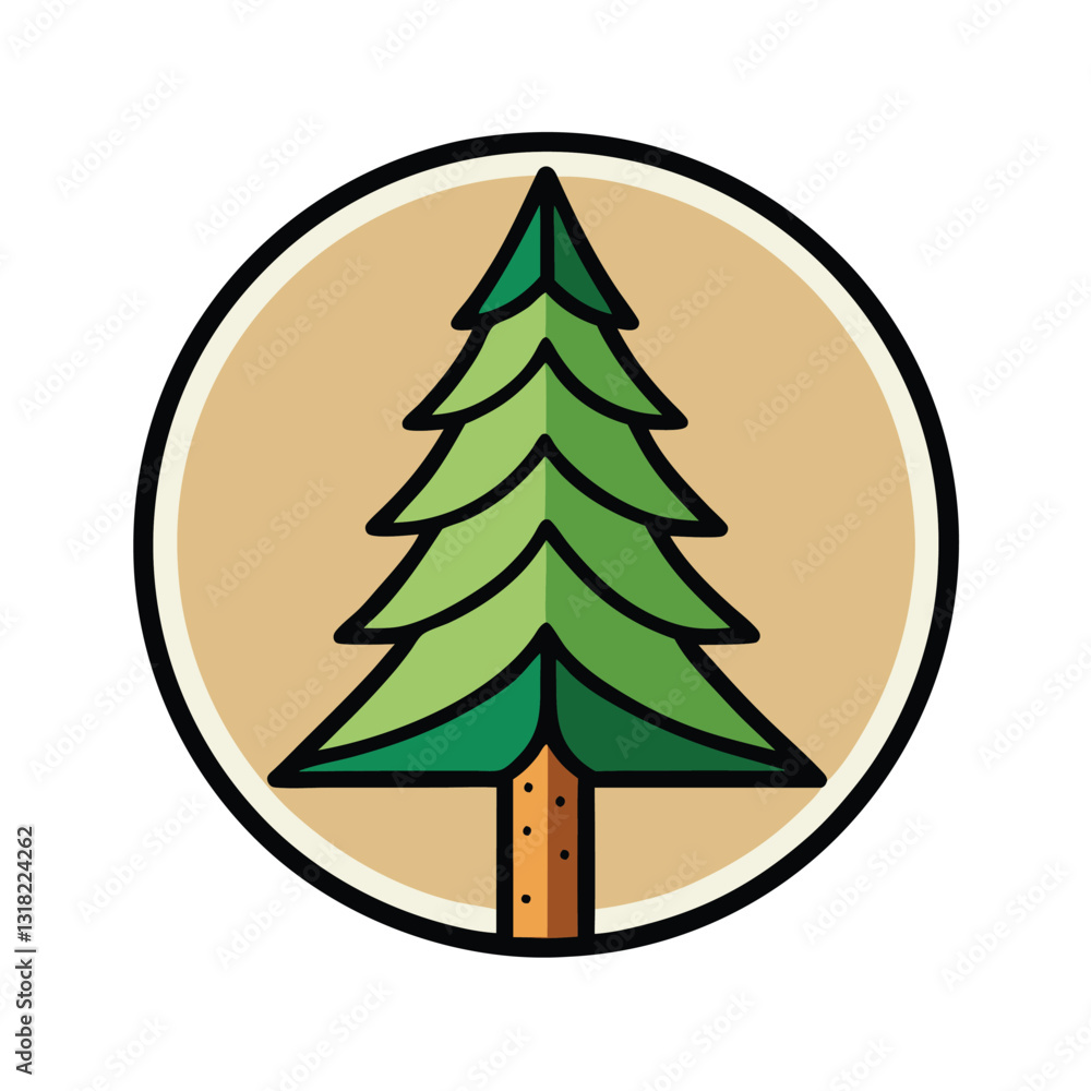 Obraz premium Green Pine Tree natural logo Icon 