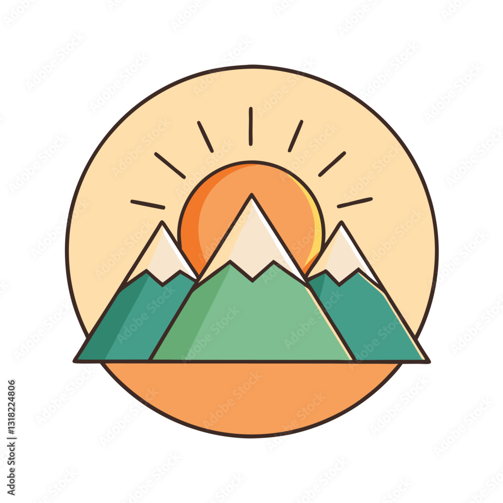 Obraz premium Mountain Sunset logo