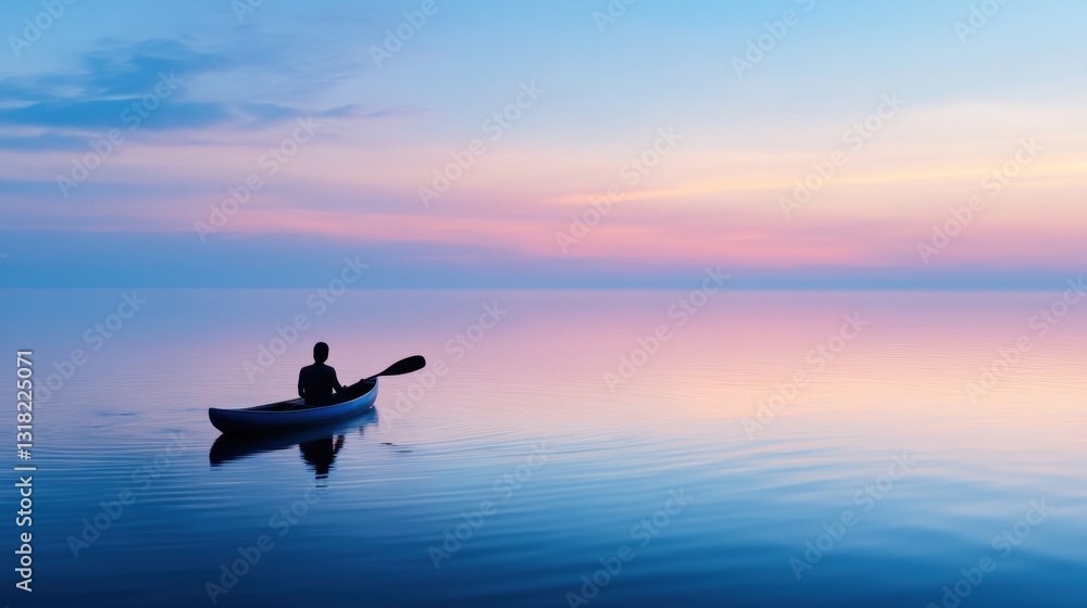Fototapeta premium A serene moment of solitude in a kayak.