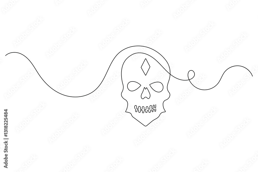 Skill continuous single line art and isolated outline vector illustration
