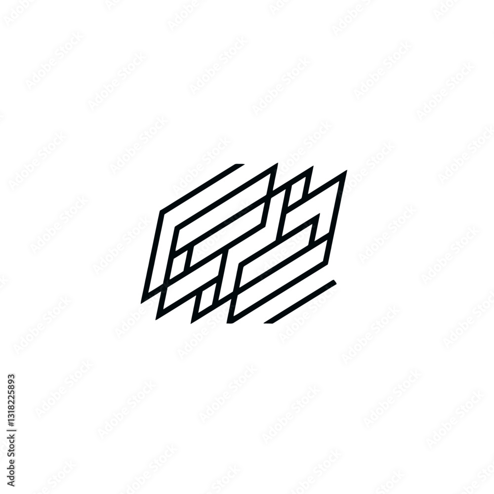 Abstract Black and White Geometric Design with Intersecting Lines Abstract Black and White Geometric Design with Intersecting Lines