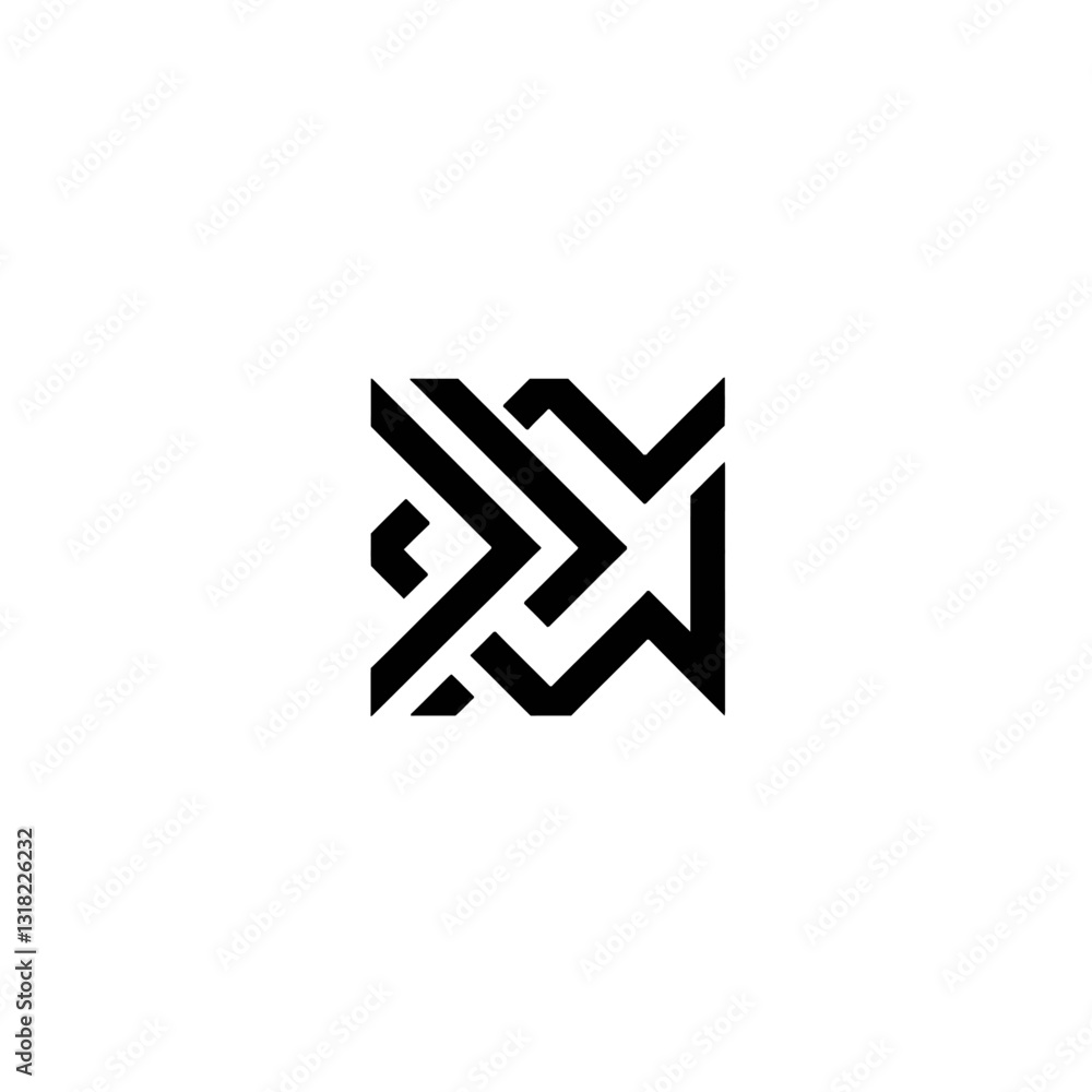 Modern Geometric Black Abstract Logo Design on White Background Modern Geometric Black Abstract Logo Design on White Background