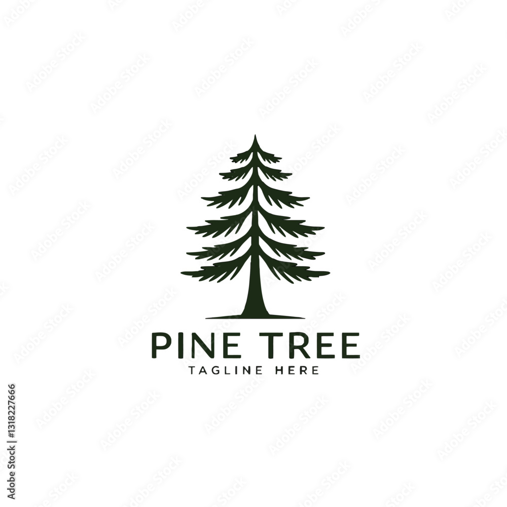 Pine Tree Logo Design with Minimalist and Nature-Inspired Aesthetic Pine Tree Logo Design with Minimalist and Nature-Inspired Aesthetic