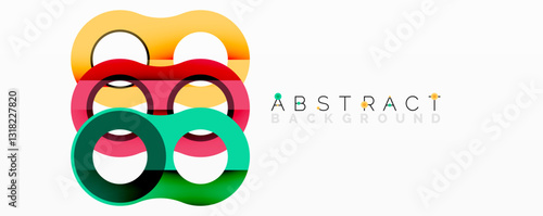 Abstract composition with intertwined circular and tubular forms creating fluid structure with gradients, depth, and sharp contrasts