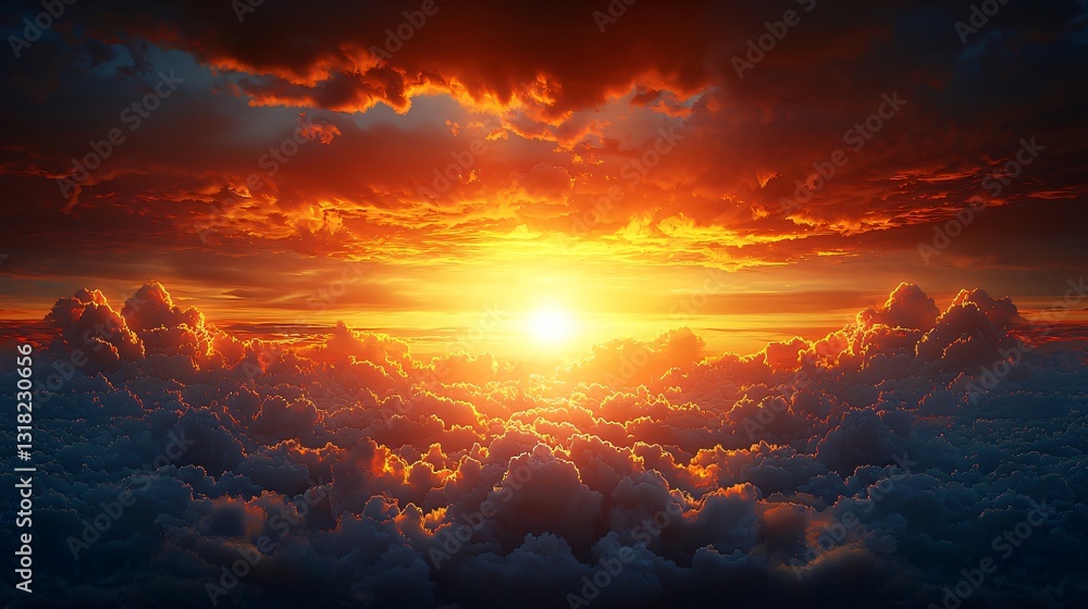 Epic Sunset Above Cloudscape Epic Sunset Above Cloudscape