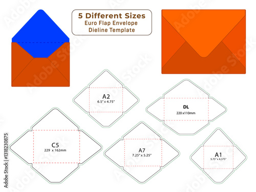 Letter Envelope Dieline Template.