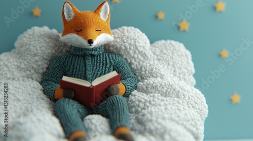Fox Reading Cloud Cozy Night
