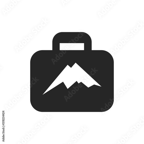 Mountain Adventure Gear Case Icon, White Background