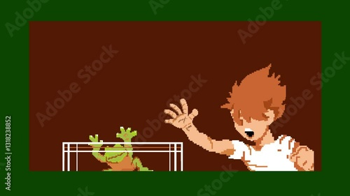 kids and  his  frog, which transforms into a powerful tank, embarking on a mission to combat an evil force dwelling underground