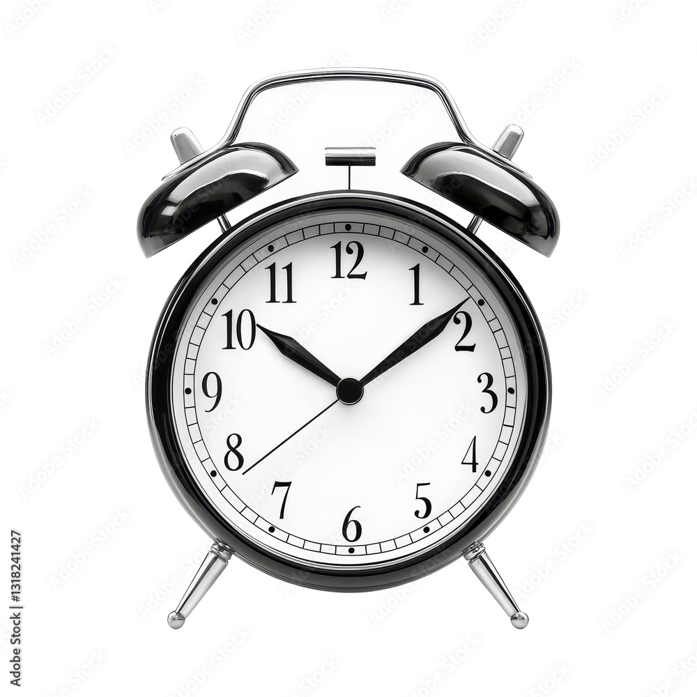 Classic alarm clock on a transparent background indicating time for early morning wakeup, Alarm clock isolated transparent background Classic alarm clock on a transparent background indicating time for early morning wakeup, Alarm clock isolated transparent background