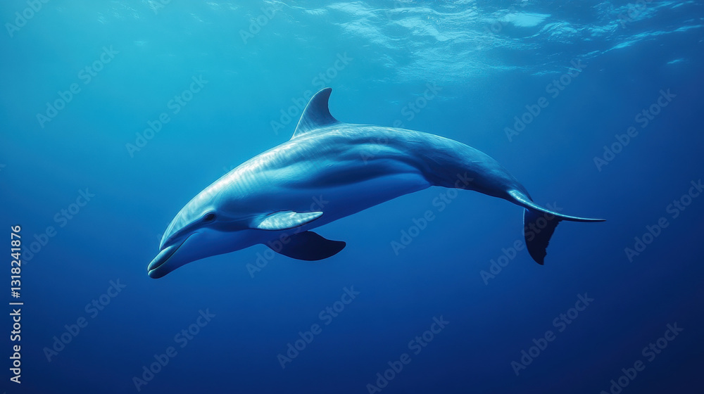 Naklejka premium Dolphin swimming in the ocean