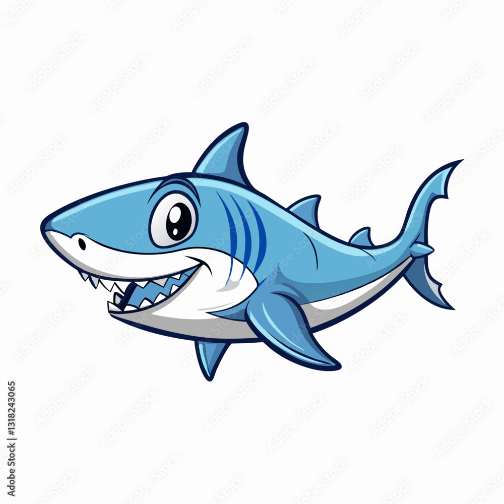 shark cartoon isolated on white shark cartoon isolated on white