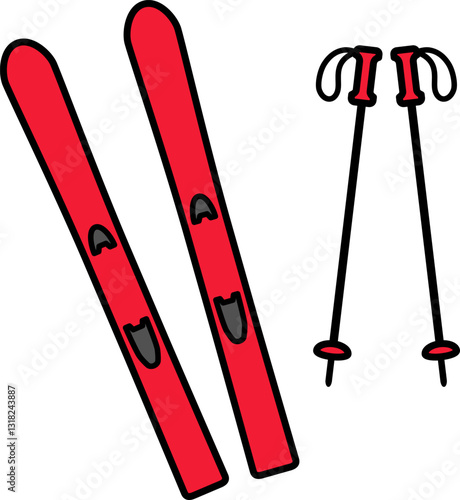 スキーのアイコン基本