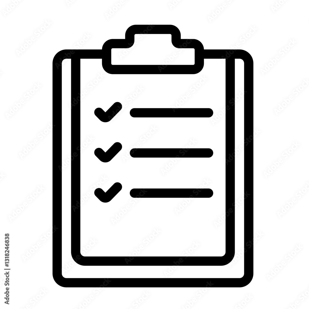 A clean icon illustration of a medical checklist with a clipboard and checkmarks. A clean icon illustration of a medical checklist with a clipboard and checkmarks.