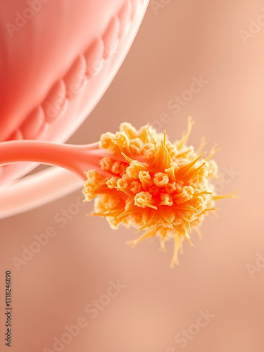 Vaginal thrush, female candidiasis, 3D illustration showing fungal vaginitis and close-up view of yeast fungi Candida auris