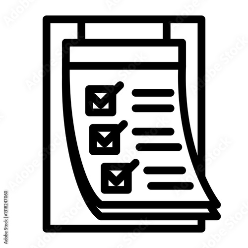clipboard Icon - Outline Style - Planning and Organization Themes