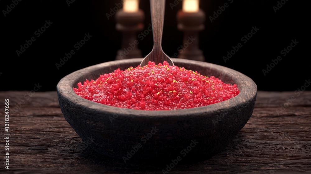 Delicious Raspberry Sauce Gourmet Dessert Rustic Wooden Bowl Spoon Close Up Food Phot Delicious Raspberry Sauce Gourmet Dessert Rustic Wooden Bowl Spoon Close Up Food Phot