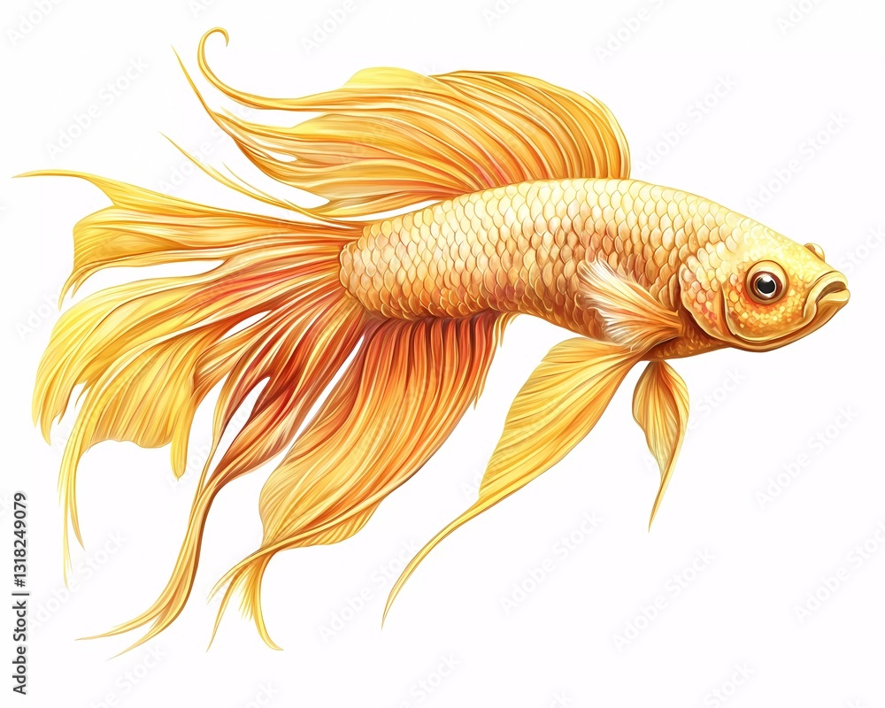 Fototapeta premium beautiful golden yellow betta fish