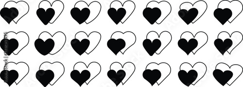 Valentine heart icon. Heart shape Isolated on white background