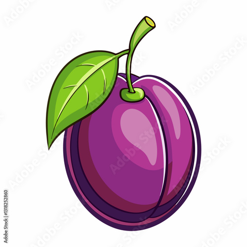 vector illustration of plums