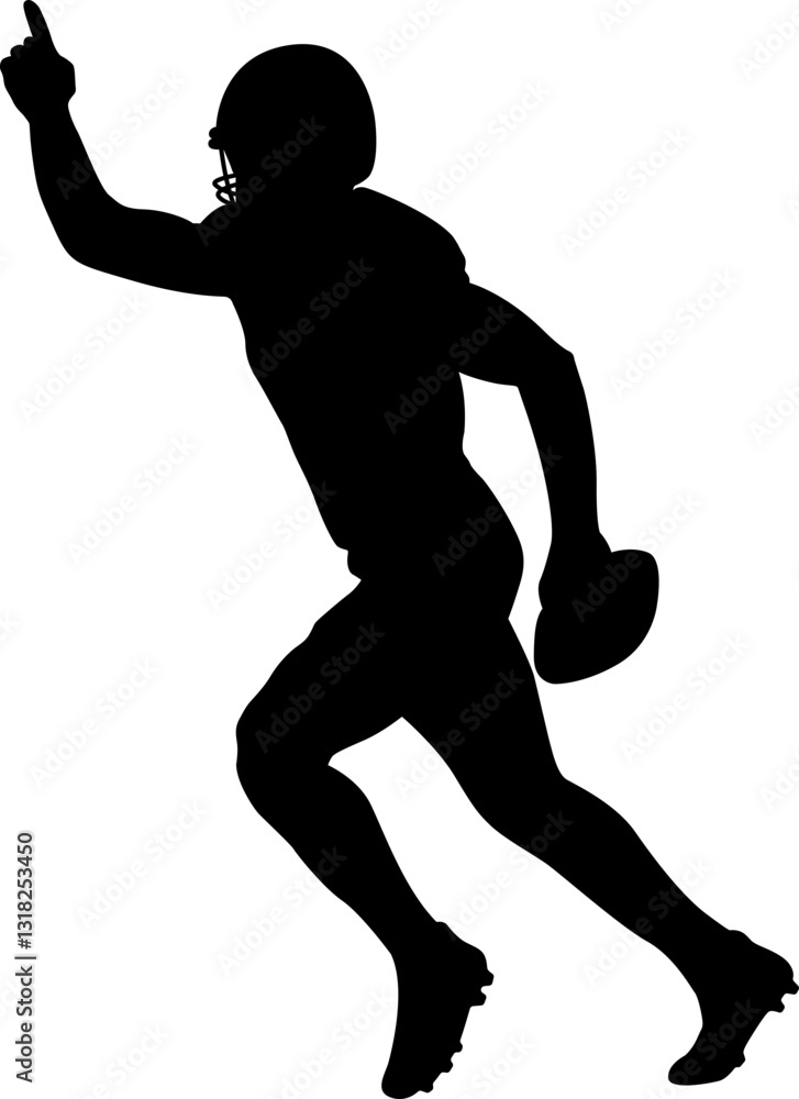 Obraz premium American football player silhouette celebrating victory.