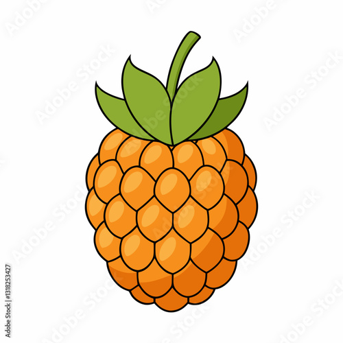 vector illustration of ripe pineapple