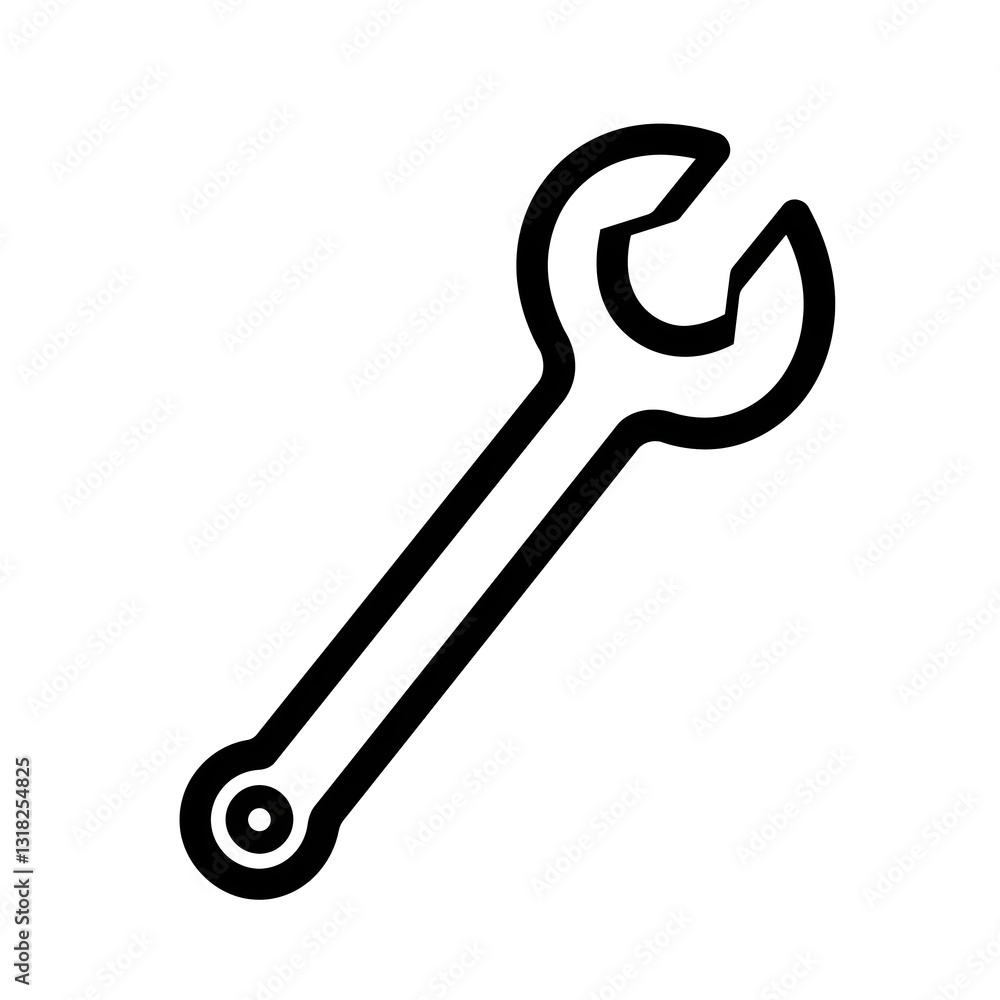 Adjustable Wrench Icon for Mechanics: Essential Tool for Maintenance, Repair, and Construction Industries Adjustable Wrench Icon for Mechanics: Essential Tool for Maintenance, Repair, and Construction Industries