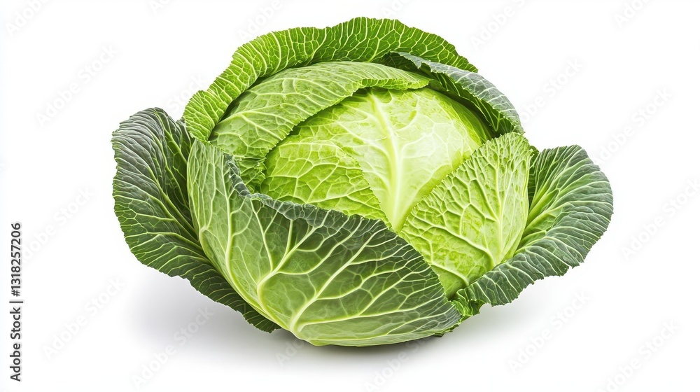 A head of cabbage isolated on a white background, studio shot, photorealistic, highresolution photography A head of cabbage isolated on a white background, studio shot, photorealistic, highresolution photography