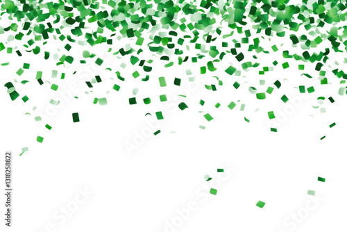 green confetti on transparent background