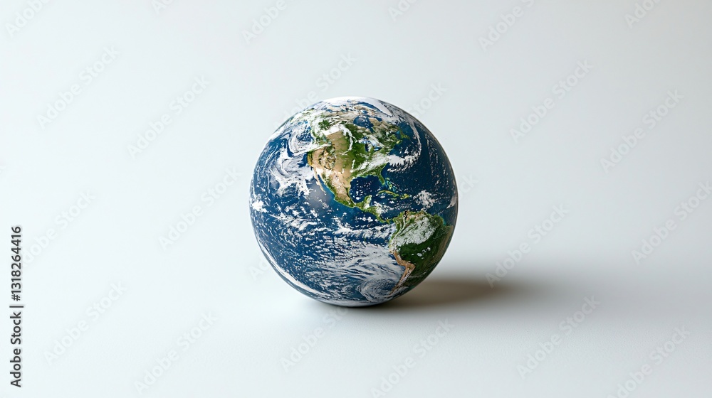 Earth globe on plain white background Earth globe on plain white background