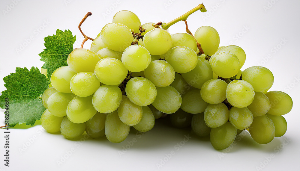 beautiful juicy bunches of green grapes on a white background beautiful juicy bunches of green grapes on a white background