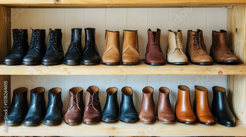 Wallpaper Mural A boutique showroom with a variety of fashionable shoes and boots Torontodigital.ca