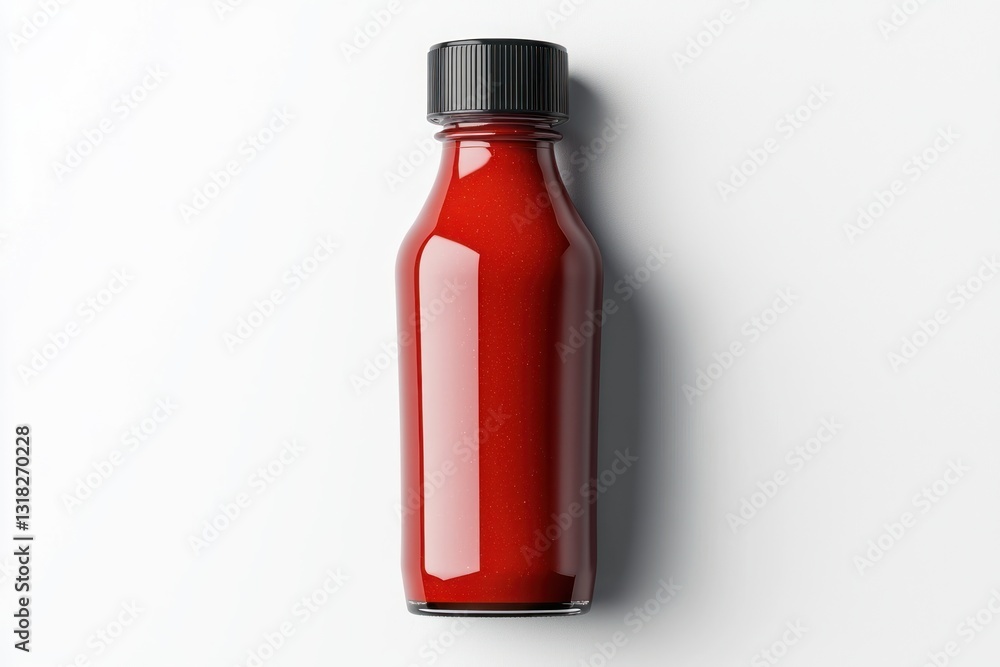 Studio Shot of Red Sauce Bottle on White Backdrop Food Presentation Product Photography Simplicity Culinary Arts Sauce Close up Detail Minimalism Clean Studio Shot of Red Sauce Bottle on White Backdrop Food Presentation Product Photography Simplicity Culinary Arts Sauce Close up Detail Minimalism Clean