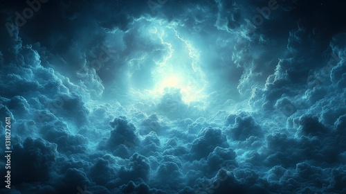 Wallpaper Mural Moonlight through breaking storm clouds, creating dramatic sky scene Torontodigital.ca