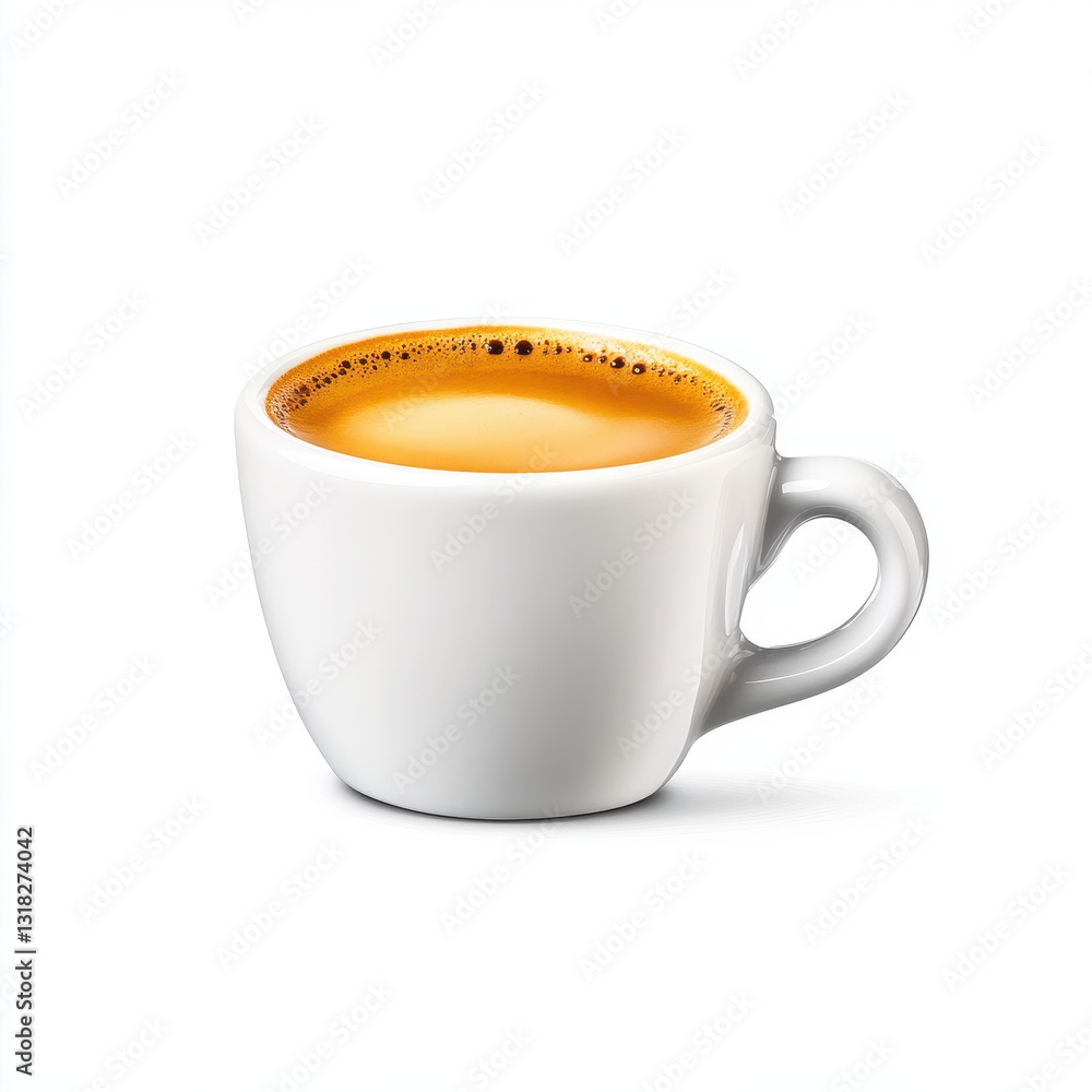 Rich dark espresso shot in small white cup, strong and aromatic, perfect for coffee lovers. Enjoy bold flavor and smooth texture of this delightful beverage Rich dark espresso shot in small white cup, strong and aromatic, perfect for coffee lovers. Enjoy bold flavor and smooth texture of this delightful beverage