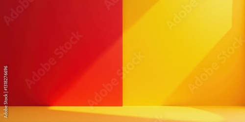 Free Download Vibrant Red and Yellow Studio Backdrop with Dynamic Light and Shadow Effects for Product Photography and Graphic Design Projects - GFXLoad