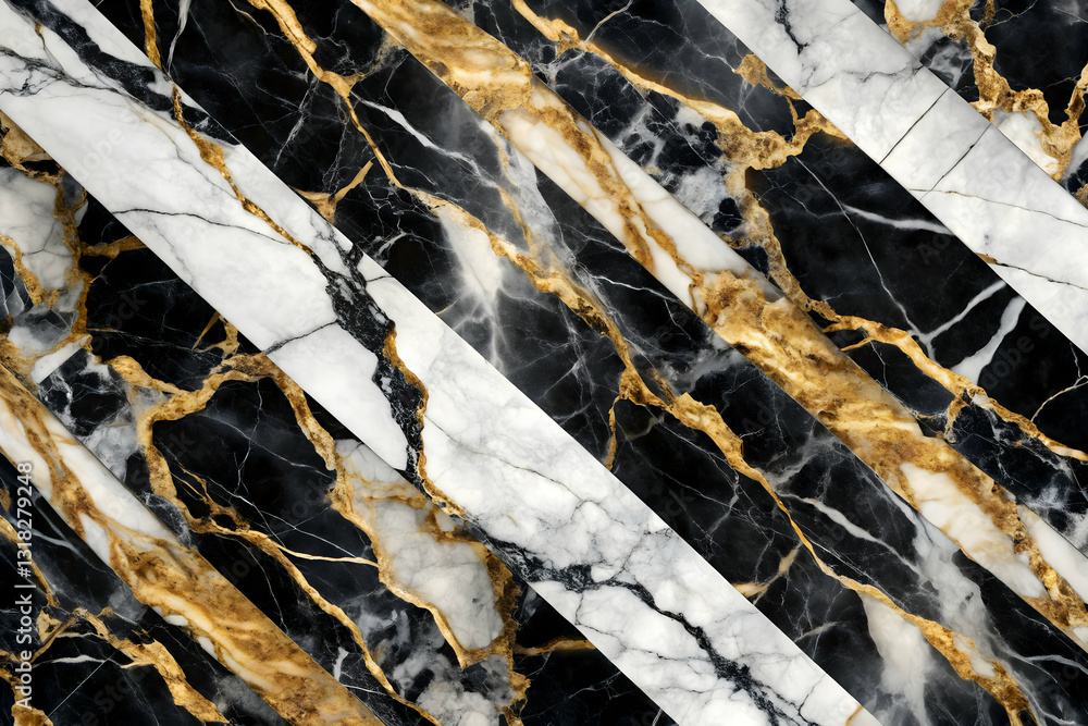 Obraz premium Black White Gold Marble Pattern texture background